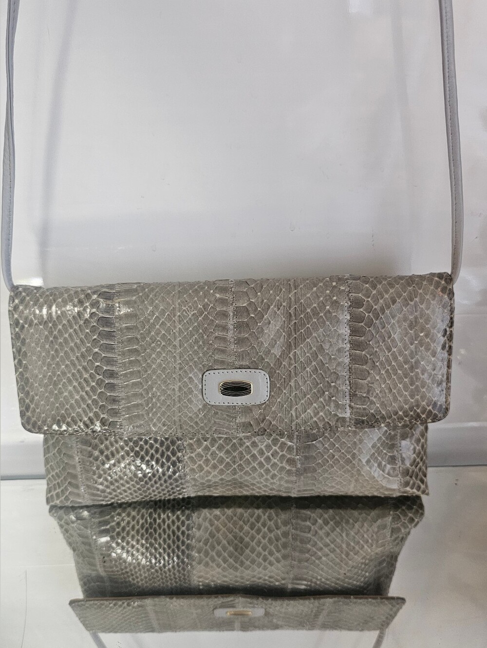 Vintage La Belle Grey Python Shoulder Bag